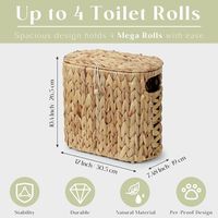 Panier de rangement en osier tressé Hyacinth, design ovale profond, avec poignées intégrées, pour le rangement de mouchoirs ou d'épicerie