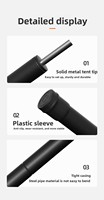 Poteau de tente pliable robuste noir 16 mm, support en fer épaissi pour auvent extérieur, vestibule, camping