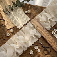 Dentelle en mousseline double couche de haute qualité avec volants, accessoire de style français pour rideaux et ourlets de robes OEM