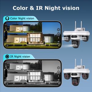 Caméra solaire extérieure WiFi/4G AOV à alimentation permanente 9MP PTZ, caméra de sécurité sans fil, enregistrement 24/7, suivi, 3 écrans UBOXPRO - Product Image 4