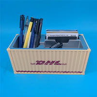 Porte-stylo en forme de conteneur maritime de 20 cm, boîte de rangement, cadeau promotionnel, logo personnalisé, ODM, OEM, livraison DHL