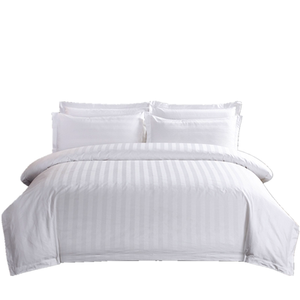 <span class=keywords><strong>100</strong></span>% コットン卸売ホテルエジプト寝具セットコットンベッドシーツ寝具セットベッドリネン3cmストライプ掛け布団セット - Product Image 1