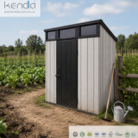 Abri de jardin extérieur KENDA en PP 5x4 pieds, garantie 10 ans, résistant aux typhons et aux UV, pour rangement de jardin et balcon