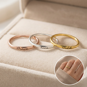 Weiwu — bague en acier inoxydable, accessoires de petite taille, personnalisé, estampage, Mini bandeau, plat, exquis et vierge - Product Image 1