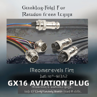 GX16 Connecteur à double extrémité avec 9 broches en cuivre rouge M16 Fiche électronique de sécurité 2P3 4 5 6 7 8 9 10 Core Cord