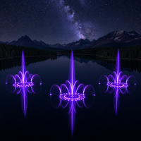 Fontaine à jet d'eau super haute pression programmable avec laser RGB grand format, IP68, en acier inoxydable 304, contrôle IA, CE RoHS, OEM, pour lacs, parcs, hôtels, extérieur
