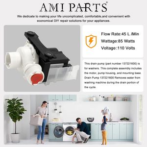 Washer Drain <b>Pump</b> 220V Electric Plastic Durable Household Laundry Appliance Part - Product Image 6
