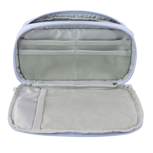 SENDA Light Blue Nylon Pencil Case with Zipper and Bear Patch for <b>School</b> or Office Use - Product Image 4