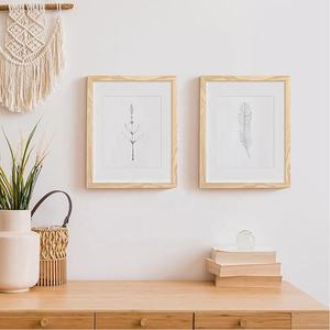 Set of 5 Natural Wood Wall Gallery <strong>Photo</strong> <strong>Frames</strong> Simple Rectangular Picture <strong>Frames</strong> 11x14 and 5x7 for Home DIY Wall Decoration - Product Image 2