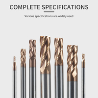 Fraise à queue sphérique en carbure HRC 60 à 2 dents, revêtement bronze haute précision, R0.5-R10, pour usinage CNC en acier au tungstène pour finition de moules