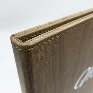 Carpeta de Menú de Cuero con Diseño de Madera, Tamaño A4, con Fundas Transparentes, para Restaurante, MOQ Bajo - Product Image 4