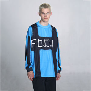 T-shirt à manches longues pour homme avec logo personnalisé, col rond, streetwear, pull, poids lourd, 100% coton tricoté, coupe ample - Product Image 5