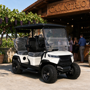 Carrito de Golf Eléctrico Todoterreno para 4 Pasajeros con Parabrisas y Techo Personalizable en Color - Product Image 1