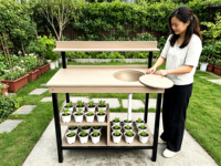 Banc de jardinage portable avec évier, idéal pour l'extérieur – Nouveauté très demandée