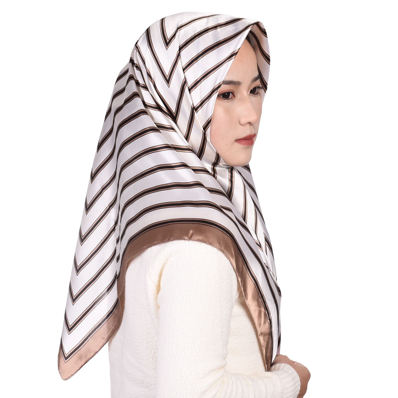 Shop High Quality Muslim Scarf Hijab 90*90cm Satin Silk