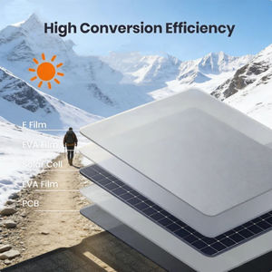 Chargeur solaire noir ultra-portable et durable, 23% d'efficacité, 20W, panneau pliable IP67, alimentation d'urgence, aventures en plein air - Product Image 3