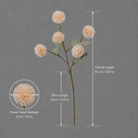 Vente en gros de 5 têtes de fleurs artificielles en soie, pissenlits, pour arrangements floraux et fabrication de bouquets