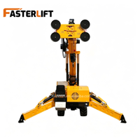 Mini-grue araignée CE stable de 8 tonnes avec élévateur télescopique à ventouse, grue tout-terrain à flèche télescopique et dispositif de ventouse pour verre