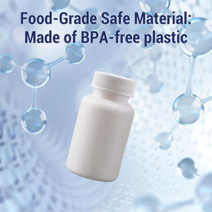 Botella de plástico HDPE para medicina, suministro directo de fábrica, <span class=keywords><strong>100cc</strong></span>, 120cc, pastillero blanco <span class=keywords><strong>a</strong></span> prueba de niños para almacenamiento de suplementos vitamínicos - Product Image 2