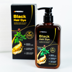 Teinture capillaire noire MEIDU 300ML, permanente, liquide, couvre les cheveux blancs, extraits d'herbes, tous types de cheveux - Product Image 1