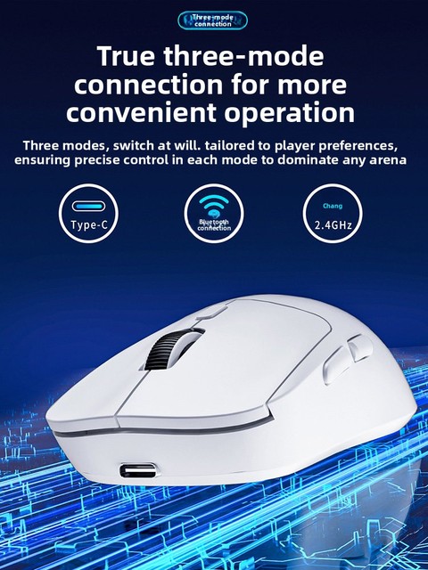 [Cross-Border Direct Supply] Ergonomic Gaming Office Wireless Wired for Tri-Mode Mouse Photoelectric Tracking-Charging