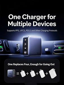 Chargeur mural USB-C GaN UGREEN 140W avec 4 ports, adaptateur de charge rapide PD3.1 pour ordinateur portable, téléphone, tablette - Product Image 3