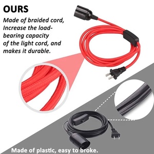 Dây Nguồn Có Công Tắc Điều Chỉnh Độ Sáng Kéo Dài Đèn Lồng Treo Dây Đèn Dây Cáp Ổ Cắm E26 <span class=keywords><strong>E27</strong></span> - Product Image 2