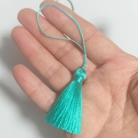 Sjzmm Pompons en fil de soie de haute qualité de 4 cm avec boucle fermée de 6 cm, franges en rayonne 100 %, pompons en soie pour la fabrication de bijoux