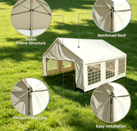 Tente de réception en aluminium classique avec auvent en PVC, 20 pieds x 30 pieds (6 m x 9 m), robuste, pour mariages, fêtes et événements, Vectus, quatre saisons, protection UV