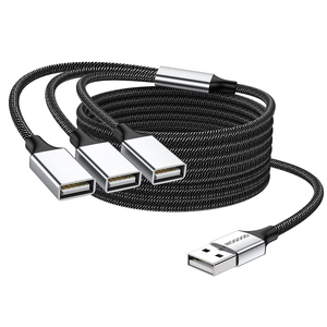 Câble adaptateur OTG 3 en 1, double <span class=keywords><strong>USB</strong></span> 2.0, rallonge de câble d'alimentation pour la charge/transmission de données, câble d'extension 4USB, séparateur <span class=keywords><strong>USB</strong></span> - Product Image 1