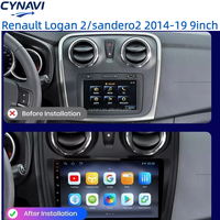 CYNAVI Renault Logan 2/Sandero 2 9'' 2014-2019 GPS Navigasi Android Auto Stereo Radio Mobil Layar Terpisah RGB Display Sistem Operasi Android