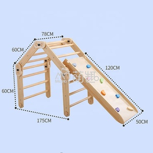 Moetry-Marco de escalada Montessori de madera plegable, escalador triangular Pik ler con rampa, cuidado de la Día, juegos de gimnasio en interiores - Product Image 6