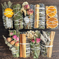 Pot-pourri purifiant à la lavande naturelle, lot de sauge blanche et sauge bleue, produits aromatiques d'aromathérapie