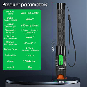 COMPTYCO Fibra Óptica Cable Tester AUA-30 Laser Breakpoint Detector 1km, Usado 2.5mm SC/FC/ST Interface VFL Visual Fault Locator - Product Image 5