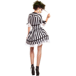 Costume de démon rayé pour Halloween, style euro-américain, pour cosplay de mariée fantôme ou clown maléfique, tailles M-XL, costume de vampire - Product Image 2
