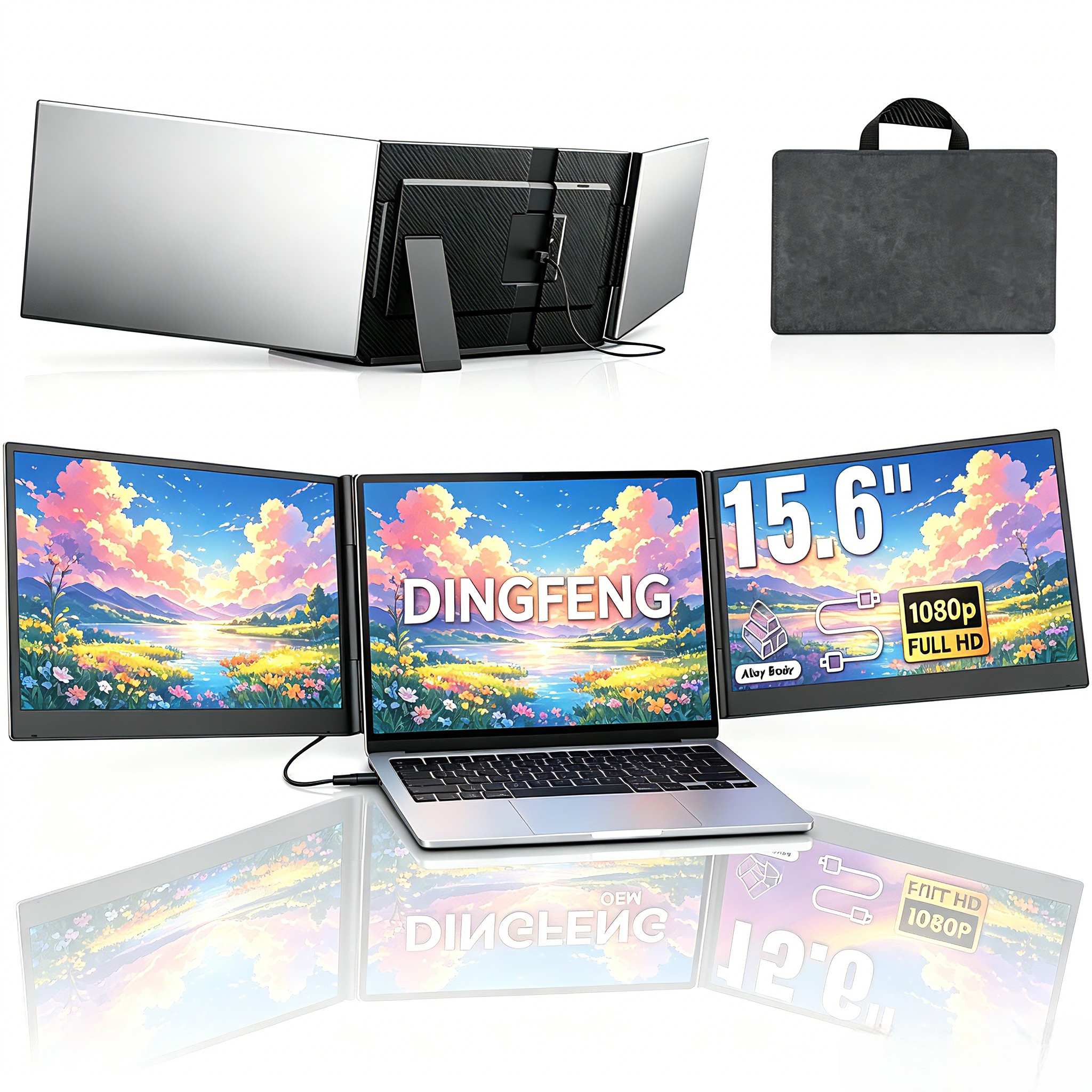 <strong>2026</strong> Global Wholesale <strong>Laptop</strong> Portable Monitor,15.6"1080P FHD Triple Extended Screen,Fit for <strong>13</strong>-17" <strong>Laptop</strong> Win/Mac/Chrome/Android