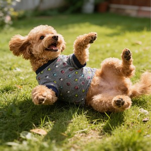 T-shirt Teddy et Bichon Frise à pois gris en polyester, vêtements pour animaux de compagnie quatre saisons - Product Image 2