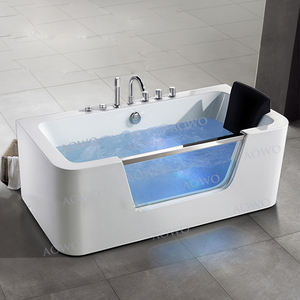 Bañeras de hidromasaje individuales baratas Balnearios de bañera modernos de alta calidad <span class=keywords><strong>con</strong></span> panel de vidrio transparente <span class=keywords><strong>con</strong></span> baño de burbujas termostático - Product Image 2
