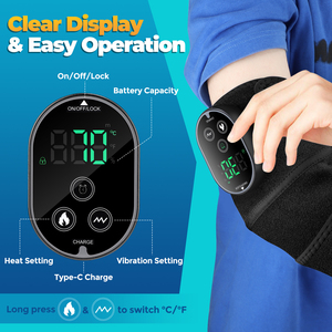 Rechargeable Cordless Electric Heating Vibration Knee Joint Soothing Massager for Elderly with Hot Compress <strong>Physiotherapy</strong> - Product Image 5