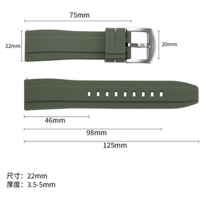 Correa de reloj deportiva de silicona de 20 mm y 22 mm con hebilla de pasador para Seiko y <span class=keywords><strong>Casio</strong></span> - Product Image 5