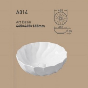 Lavabo de Cerámica A010 Art Basin 490x410mm, Lavabo Cuadrado de un Solo Orificio para Encimera - Product Image 5