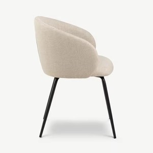 Chaises de salle à manger en velours <span class=keywords><strong>beige</strong></span> à prix abordable, avec pieds en métal modernes et durables, logo OEM, pour hôtels et centres commerciaux - Product Image 3