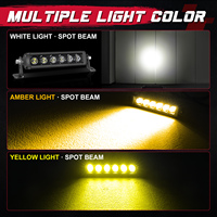 Barre lumineuse LED jaune à une seule rangée 12V 30W, barre lumineuse LED jaune et blanche, petite barre lumineuse LED, feux auxiliaires LED pour voitures