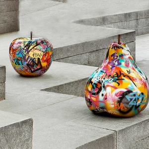 Énorme <span class=keywords><strong>Graffiti</strong></span> art fruit statue poire pomme banane sculptures galerie d'art jardin parc plaza décoration extérieure - Product Image 2