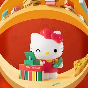 Lot de 6 figurines de dessin animé en PVC 100 % authentiques de la série Hello Kittyed Pizza Shop Diary, boîte mystère, décorations de bureau - Product Image 6