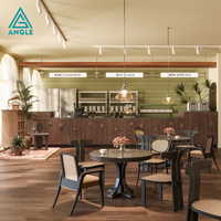 Comptoir de présentation alimentaire en bois pour café-bar américain classique, avec éclairage LED, respectueux de l'environnement, pour la décoration intérieure de café.