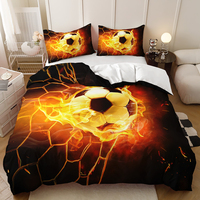 Fußball 3D-Druck Polyester Bettbezug-Set Sport-Thema Schlafzimmer Hotel Dekoration Anpassbare Farbe Team Fan Geschenk-Set Passend