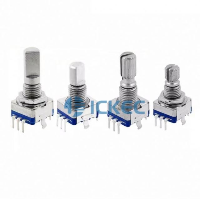 EC11 Rotary Encoder Coded Switch Digital Potentiometer 5-pin with Switch 15mm 20mm Plummer Half Shaft