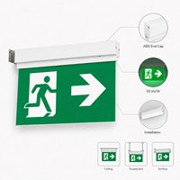 Letrero de Salida LED con Certificación CE, Luz de Emergencia de Seguridad contra Incendios con Batería de Litio Recargable