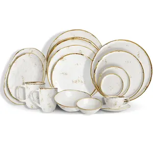 Guangzhou Hotel Stone Tableware Sets, Corckery Plates Sets Dinnerware Porcelain